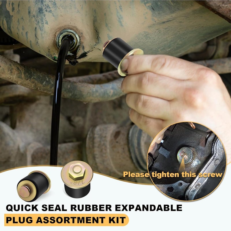 Siptenk 9PCS Freeze Rubber Expansion Plug, 3 Sizes Automotive Rubber Expandable Freeze Plugs 3/4" 7/8" 1" for Engine - Image 3